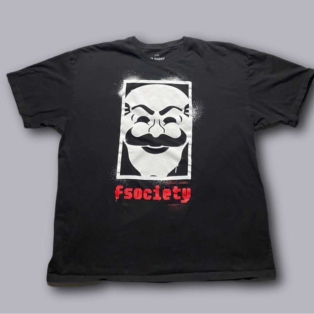 Mr. Robot TV Show F Society logo graphic t-shirt - Size 2XL